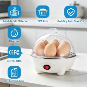 Electric Egg Cooker, 7 Egg Capacity Multi Function Egg Boiler With Auto Shut Off, Measuring Cup & Egg Piercer Included For Soft Hard Boiled Eggs, (Option: 00661436)