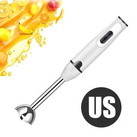Hand Stick Handheld Immersion Blender  Food Complementary Cooking Stick Grinder Electric Machine Vegetable Mixer (Color: White US Plug, Ships From: China)